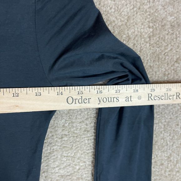 Everlane Bodysuit Top Womens Size XS Black Long Sleeve V Neck Stretch Supima NEW - Picture 7 of 9